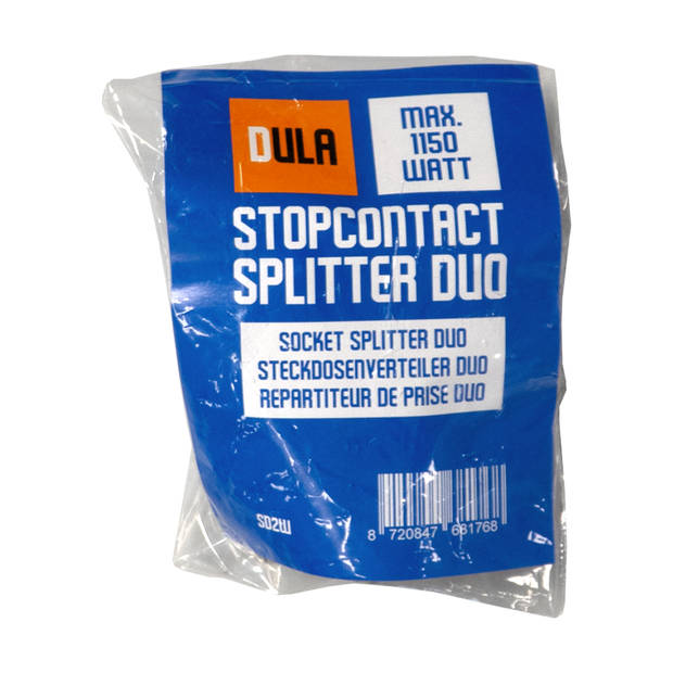 DULA Stopcontact Splitter Duplo - Stekkerdoos - 2 voudige stekker - Verdeelstekker