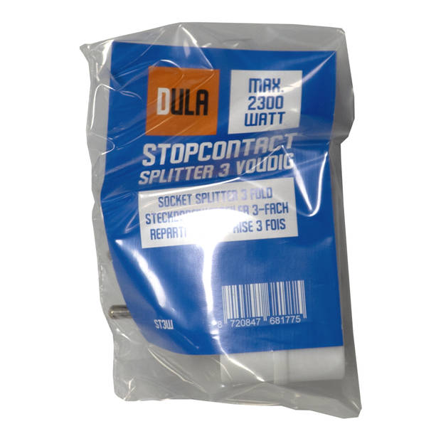 DULA Stopcontact Splitter Triplo - Stekkerdoos - 3 voudige stekker - Verdeelstekker