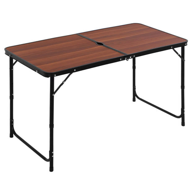 Springos Klaptafel - Kampeertafel - Campingtafel - Verstelbaar - Opvouwbaar -120 x 60 x 70 cm - Bruin/Zwart