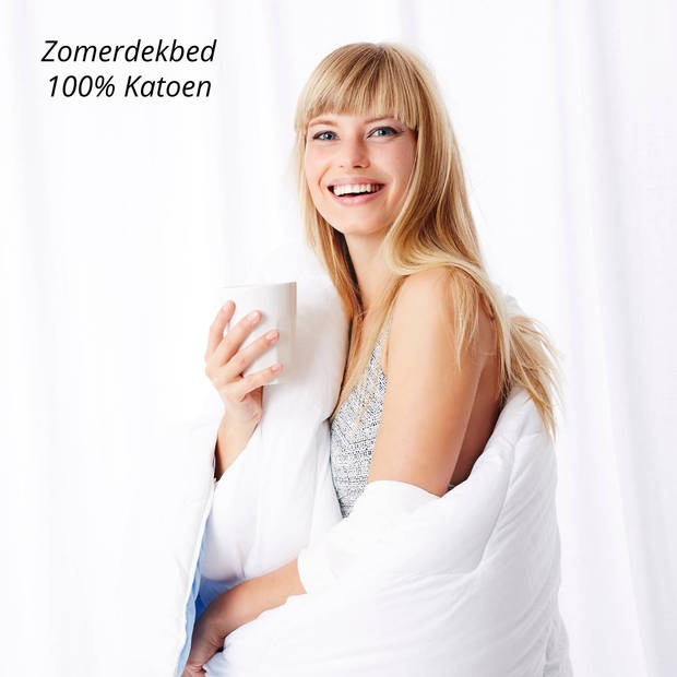 Zomerdekbed 100% Katoen Lits-Jumeaux 240x220 cm - Verkoelend Zomerdekbed - Anti Allergisch - Duurzaam