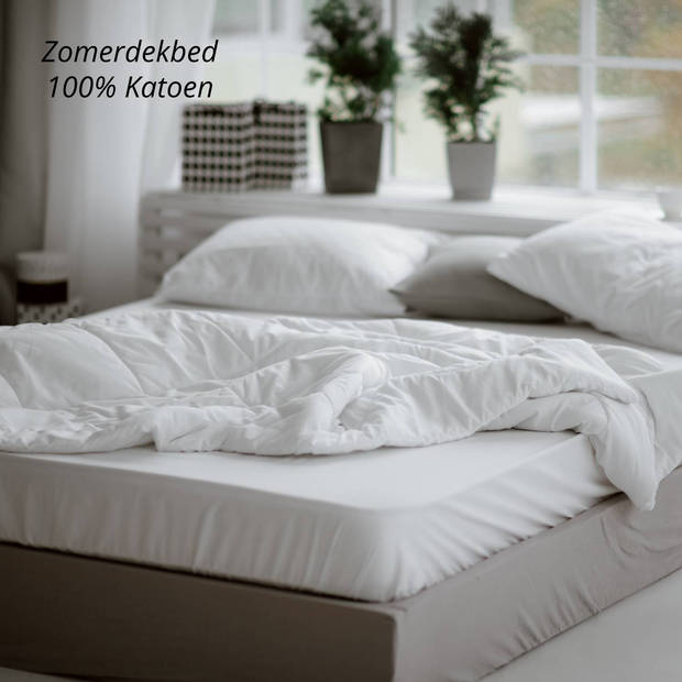 Zomerdekbed 100% Katoen Lits-Jumeaux 240x220 cm - Verkoelend Zomerdekbed - Anti Allergisch - Duurzaam