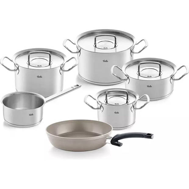 Fissler Original-Profi Collection Pannenset met Steelpan, Ceratal Koekenpan en RVS Deksels, 6-delig