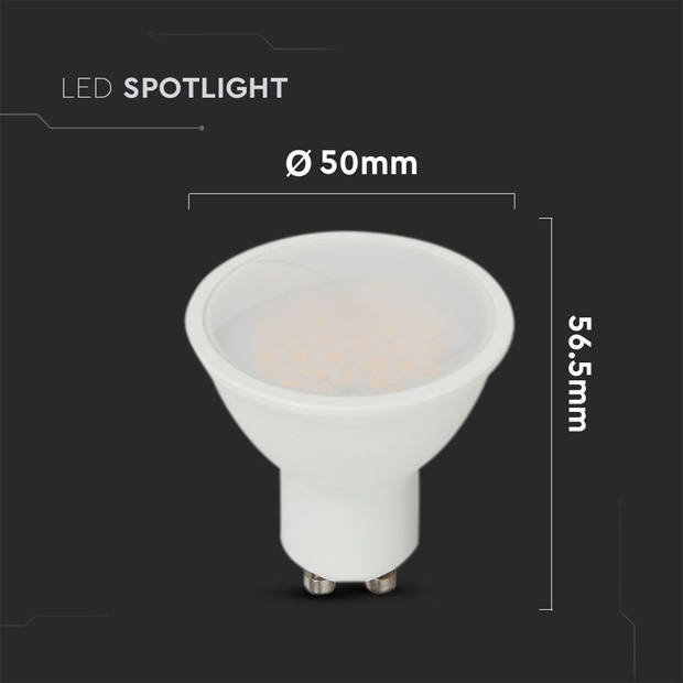 V-TAC VT-2333 LED Spots - GU10 Melkachtig 100° - IP20 - Wit - 2,9 Watt - 250 Lumen - 6500K