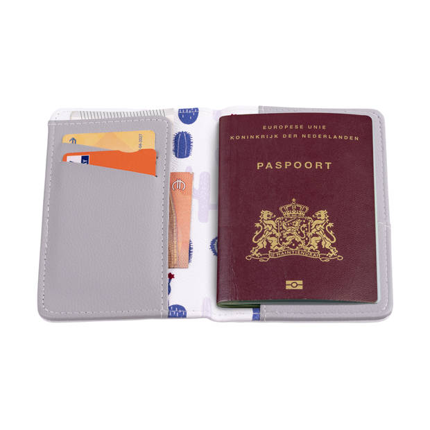 Oliva's - Paspoort hoesje - Travel wallet - Paspoorthouder - Cactus - Wit