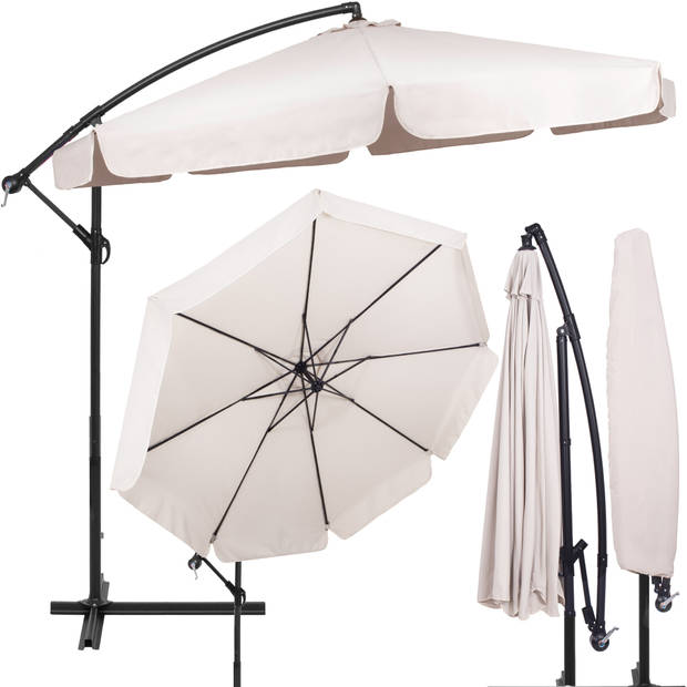 Springos Parasol Parasols Kantelbaar Met Ventilatie Ecru Ø300 cm