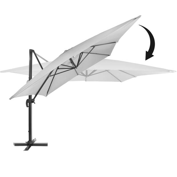 Springos Parasol Parasols Kantelbaar Met Ventilatie Lichtgrijs 290 x 390 cm