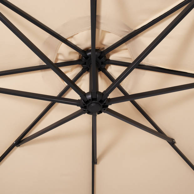 Springos Parasol LED Parasols Kantelbaar Met Ventilatie Ecru Ø300 cm