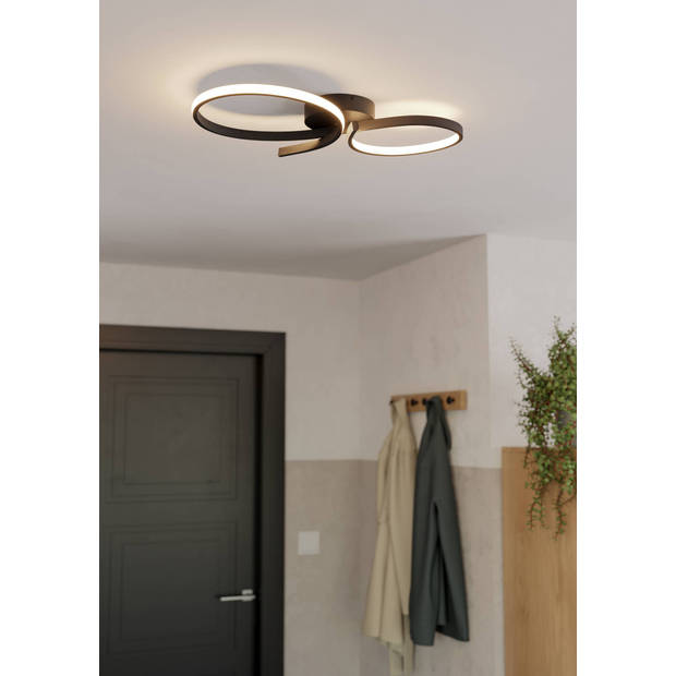 EGLO Serpins Plafondlamp - LED - 60 cm - Zwart/Wit