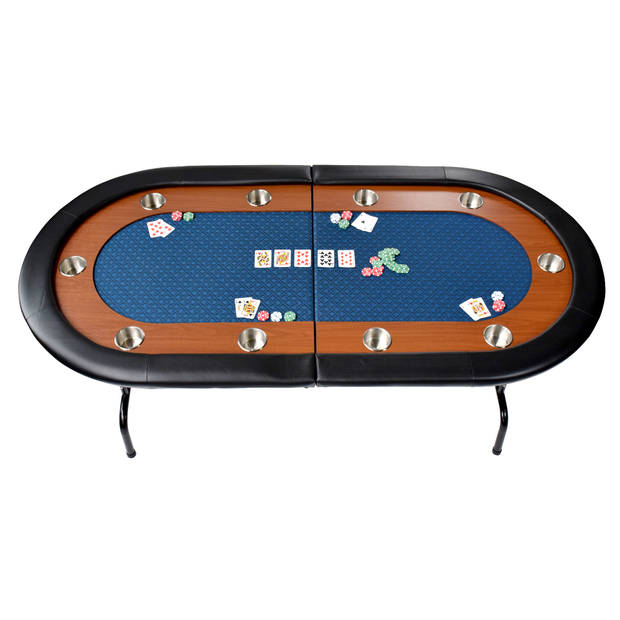 North Pokertafel Foldy 10 Personen Blauw