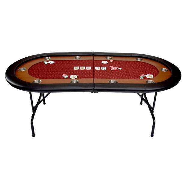 North Pokertafel Foldy 10 Personen Rood