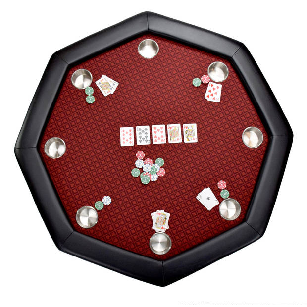 North Octagon Pokertafel Texas 8 Personen Rood