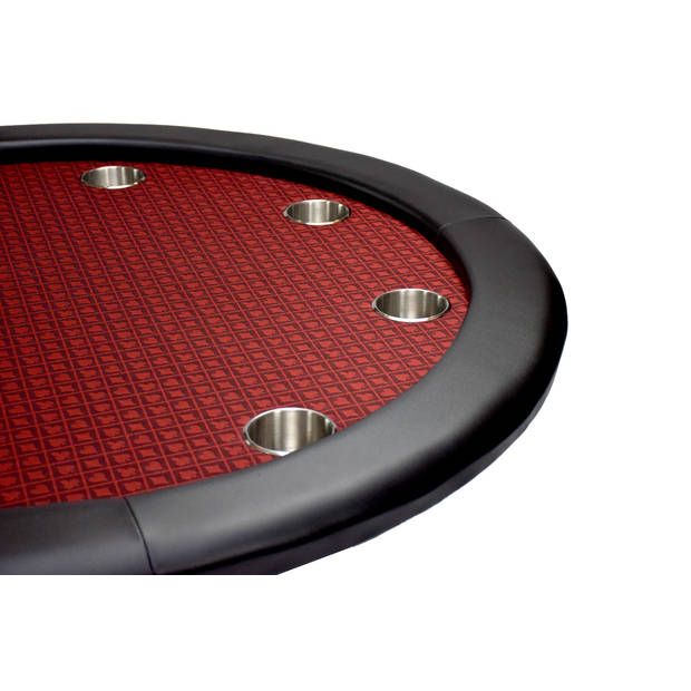 North Ronde Pokertafel Texas 8 Personen Rood