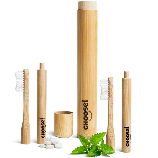 Bamboe Tandenborstel-set van CHOOSE - Duurzaam Poetsen voor een Schone Wereld