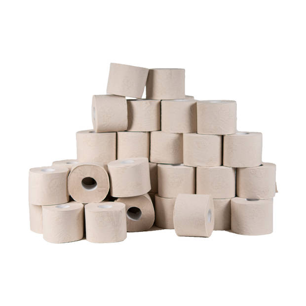 Grazie Natural Fiberpack - 2-laags Recycled Toiletpapier - 4 x 8 rollen - Bleekvrij - Zacht WC-Papier -