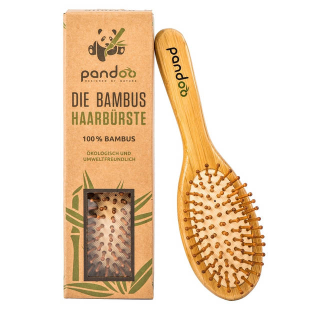 Pandoo Vegan Bamboe Haarborstel - Default - Veganistische haarborstel - Stimuleert bloedcirculatie - Geschikt voor elk