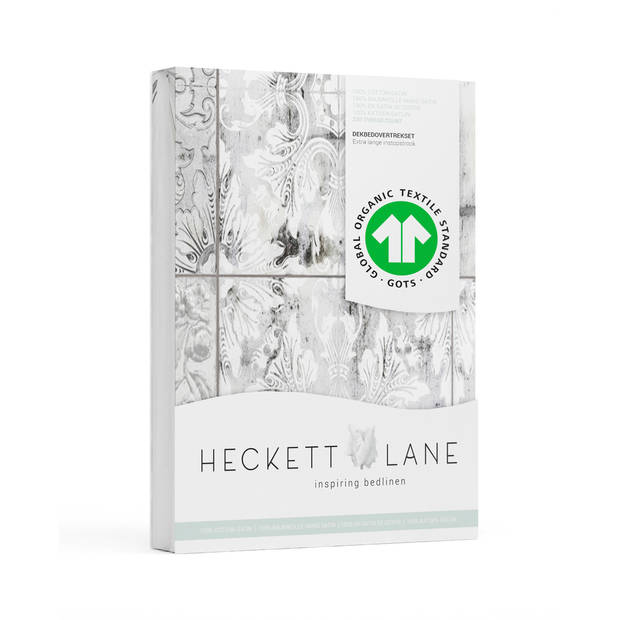Heckett Lane Dekbedovertrek Katoen Satijn Simra - grijs 200x200/220cm