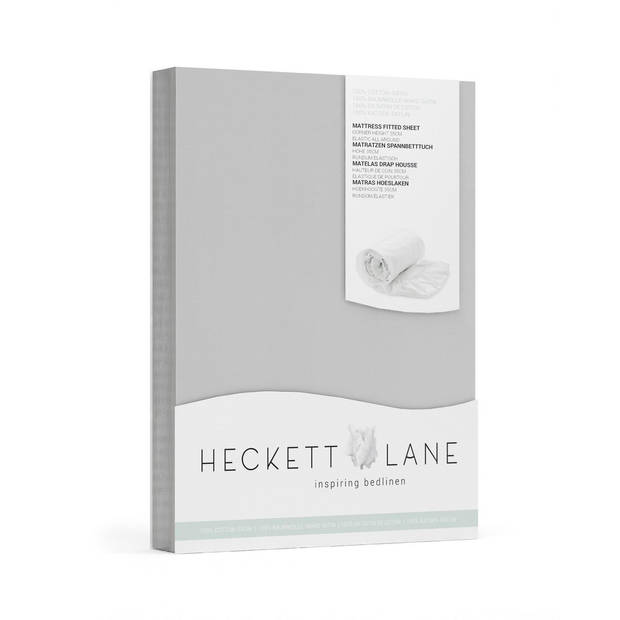 Heckett & Lane Hoeslaken Elementi Katoen Satijn 40cm Hoek - zilver