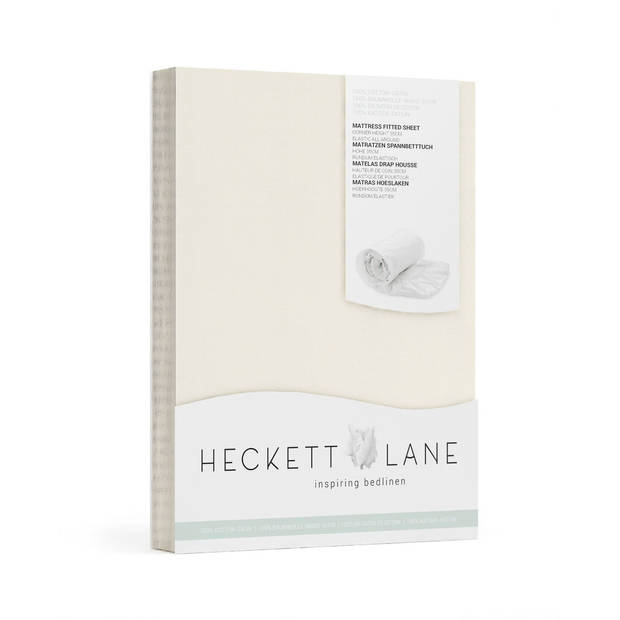 Heckett & Lane Hoeslaken Elementi Katoen Satijn 40cm Hoek - off white