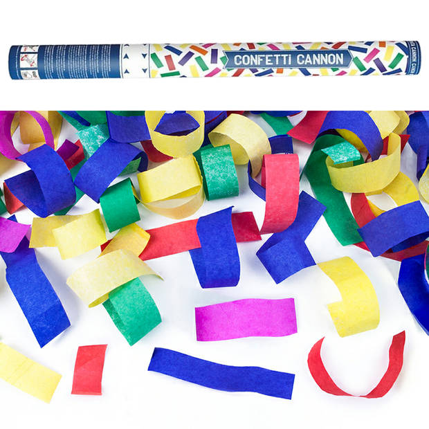 Confetti kanon - Party Popper - Shooter - 60cm - mix gekleurd papier - 4 Stuks