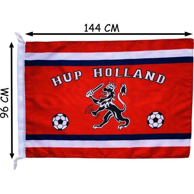 Holland vlag met Leeuw - Koningsdag vlag - Koningsdag accessoires - 150 x 100 cm - EK accessoires - EK voetbal