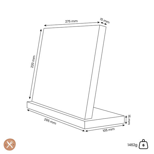 Shinrai Japan - Magnetisch Messenblok Enkelzijdig - Acaciahout