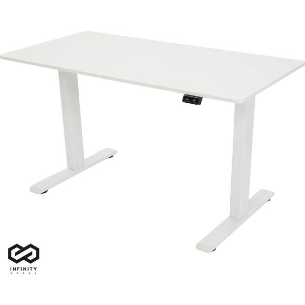 Infinity Goods Zit Sta Bureau - Elektrisch Verstelbaar In Hoogte - 140 x 60 CM - Wit