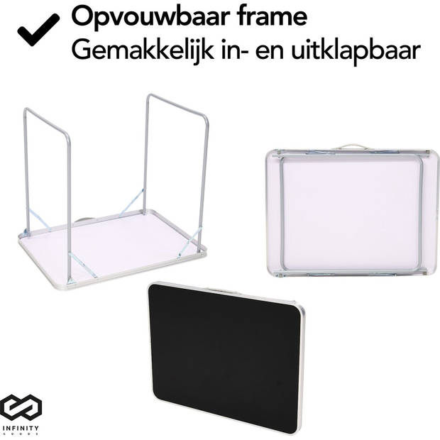 Infinity Goods Campingtafel - Inklapbaar - Tuintafel - 80x60x70 cm - Buiten/Binnen - Draaghandvat - Compact - Aluminium