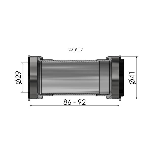 Elvedes Trapas voor SRAM DUB Press Fitt BB86/92 ø41mm