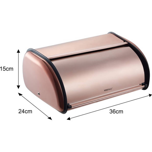 Kinghoff 1840 - Broodtrommel - Rose gold metal - 36 x 24 x 15 cm