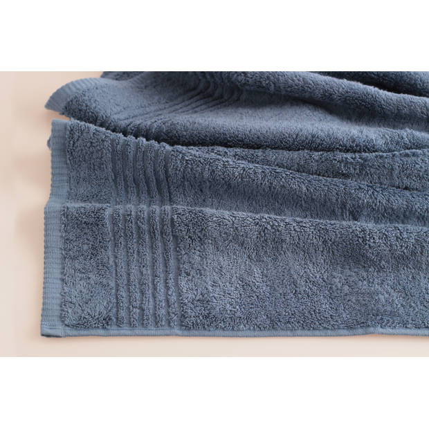 Handdoek Supreme - 50x100 - 6 stuks - OEKO-TEX Made in Green - 600 g/m2 zacht katoen - ijsblauw
