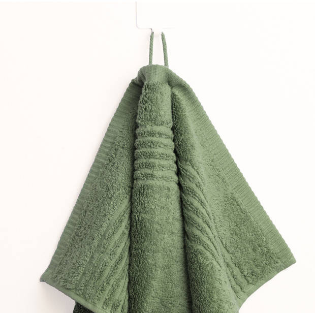 PHLOX Handdoek Supreme Collectie - 50x100 - 6 stuks - OEKO-TEX Made in Green - 600 g/m2 zacht katoen - oud groen