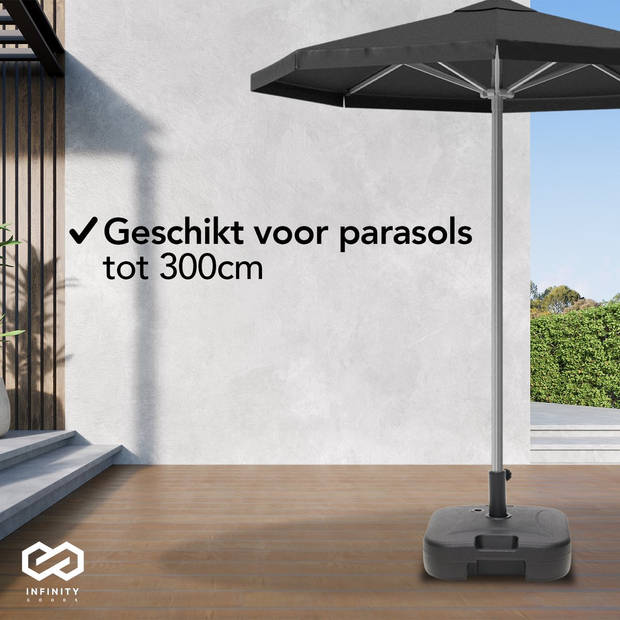 Infinity Goods Parasolvoet - Vulbaar - 40KG - Compact en Stabiel - Parasolhouder - Kunststof - Antraciet