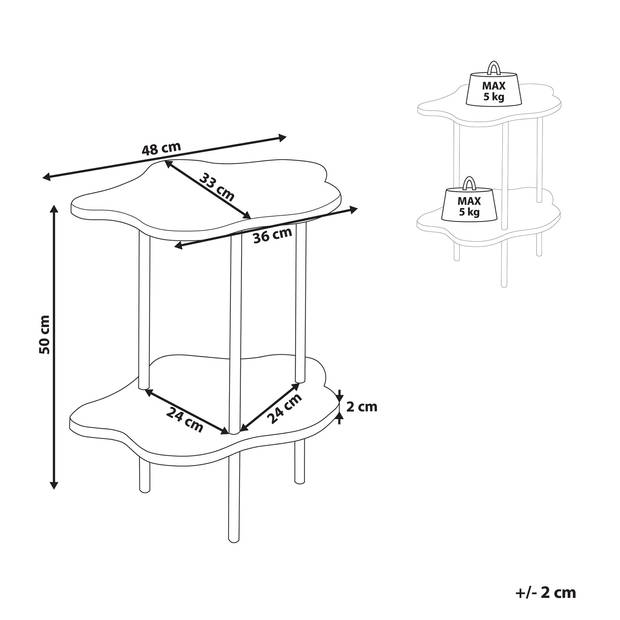 Beliani CLOUD - Bijzettafel-Wit-MDF