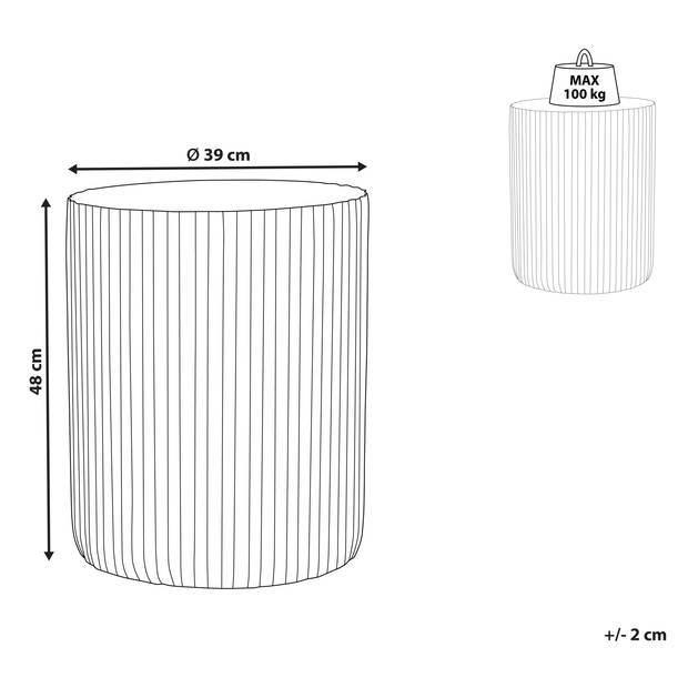 Beliani AMARO - Bijzettafel-Grijs-Lichtbeton (MgO)