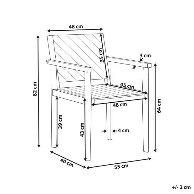 Beliani BARATTI - Tuinstoel-Lichte houtkleur-Acaciahout