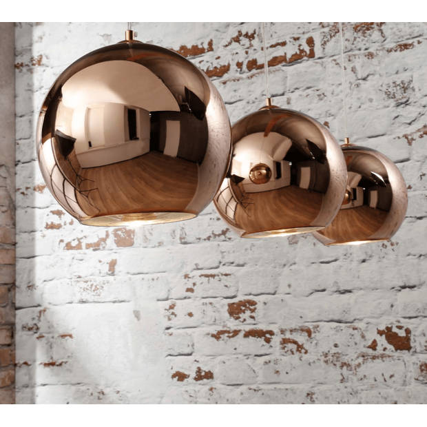 Hexia hanglamp koper glas globe