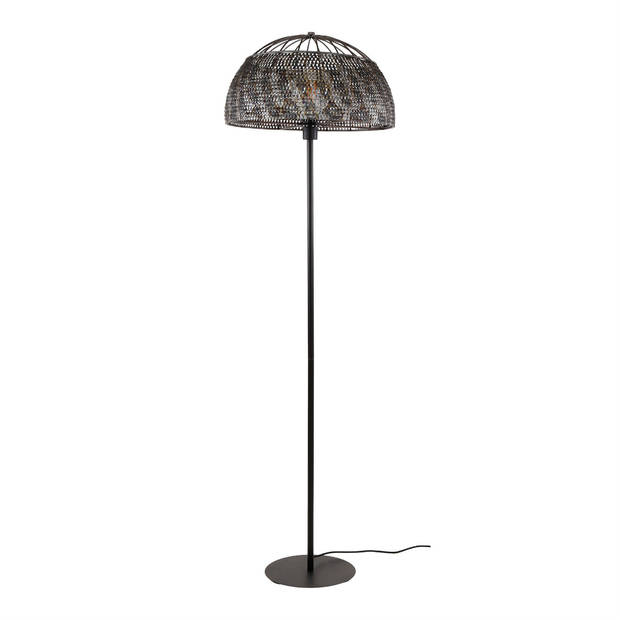 Monty vloerlamp - Ø50 cm - zwart/bruin