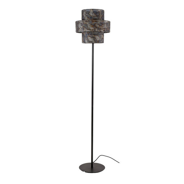 Evelyn vloerlamp 1L - zwart/bruin