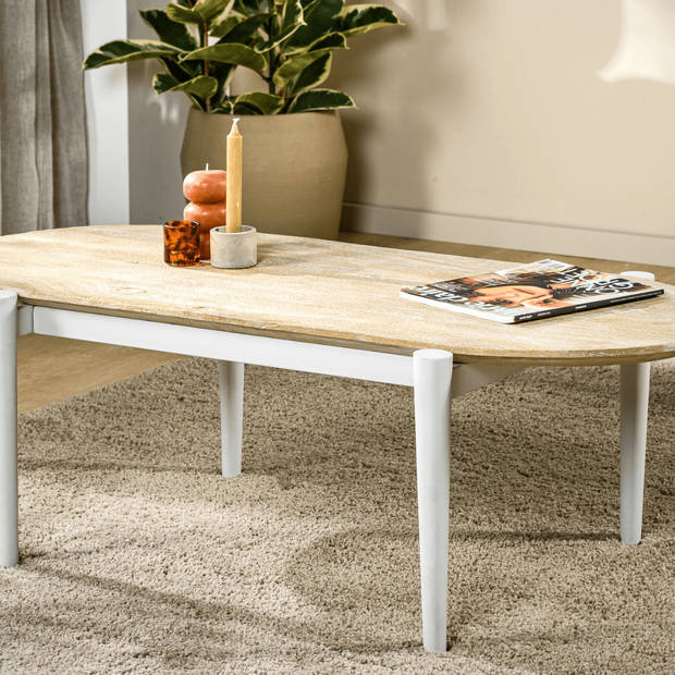 Milan ovale salontafel 120x60cm naturel