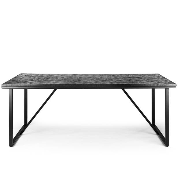 Reinier eettafel teakhout zwart 160x90 cm