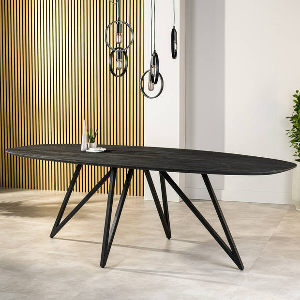 Dotan eettafel ovaal 240x110 cm - zwart