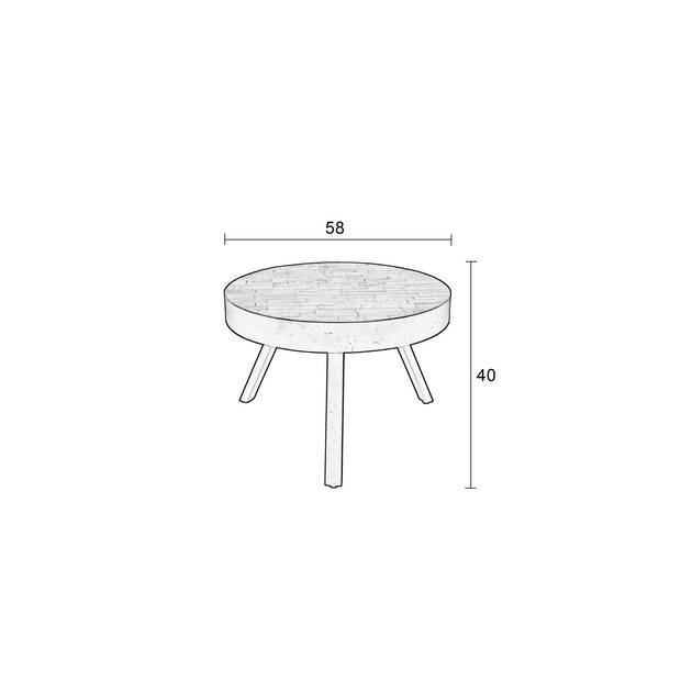 Housecraft Suri Salontafel Rond Hout Teak 58 cm Bruin