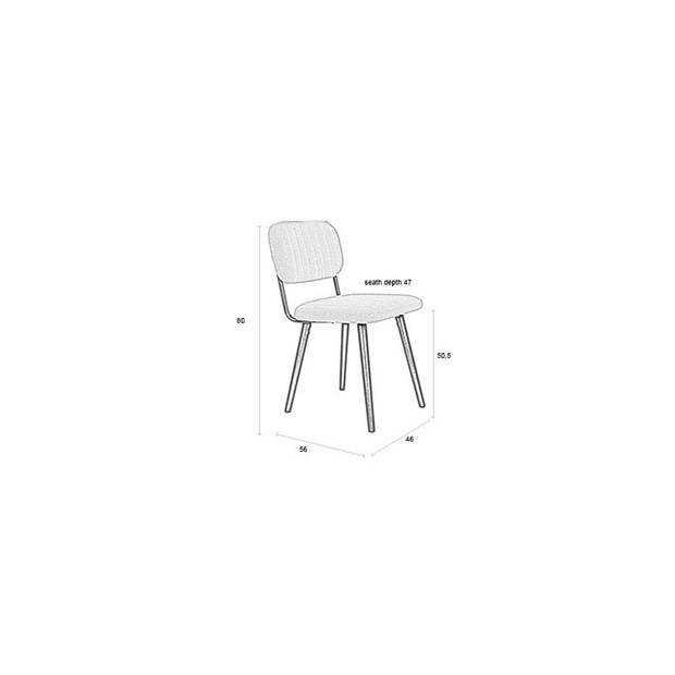 Housecraft Jake Eetkamerstoel Bouclé Off-White/ Wit