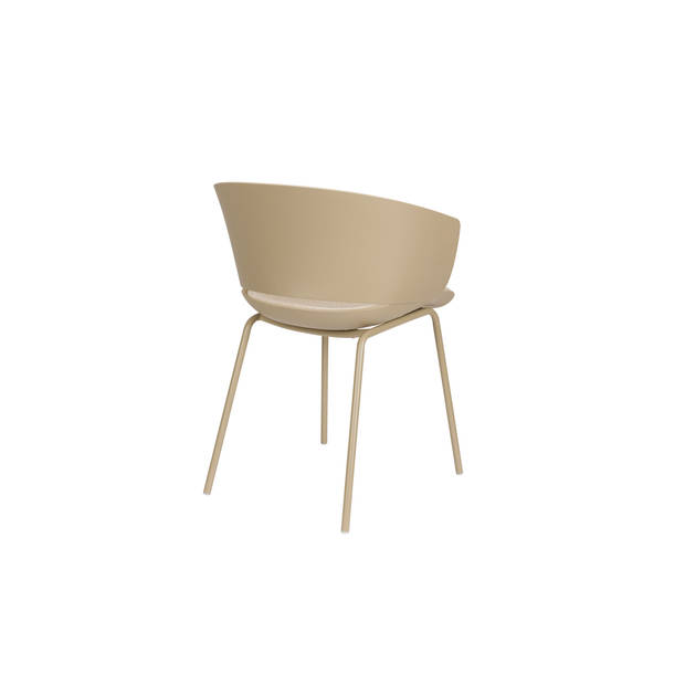 Housecraft Jessica Eetkamerstoelen armleuning Beige - Set van 4