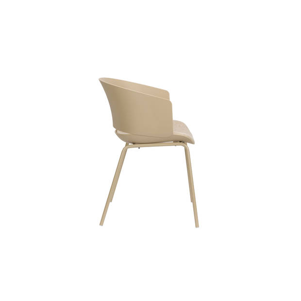 Housecraft Jessica Eetkamerstoelen armleuning Beige - Set van 4