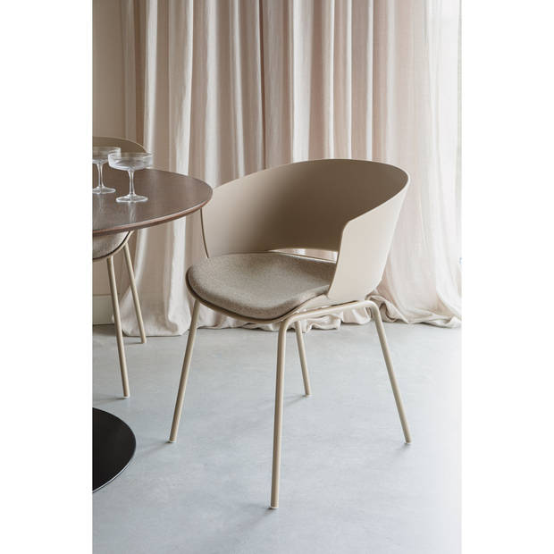 Housecraft Jessica Eetkamerstoelen armleuning Beige - Set van 4