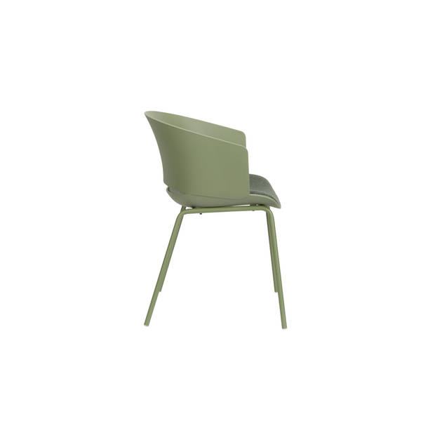 Housecraft Jessica Eetkamerstoelen armleuning Groen - Set van 4