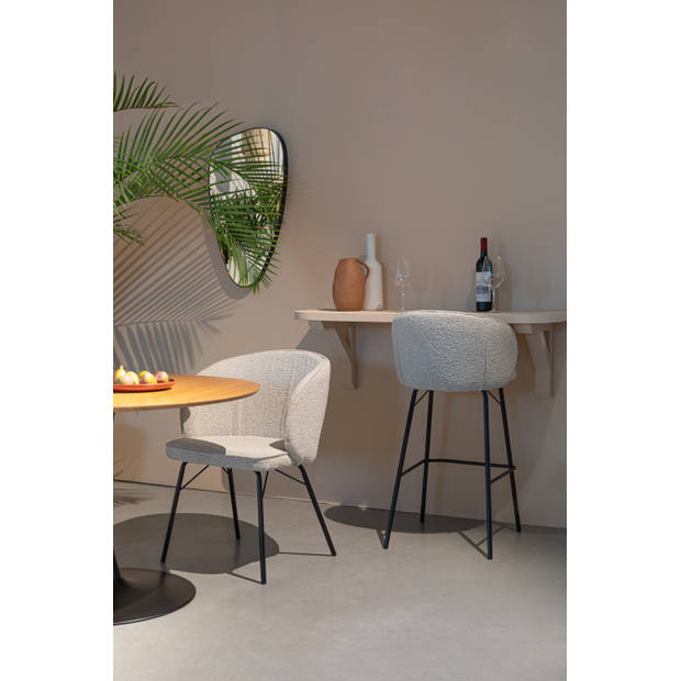 Housecraft Joa Eetkamerstoelen Bouclé Beige - Set van 2