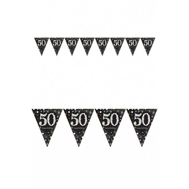 3 stuks zwarte vlaggenlijn 50e jubileum - Vlaggenlijnen
