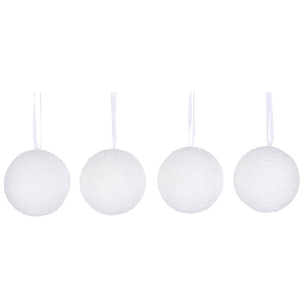 4x Onbreekbare foam kerstballen 8 cm kerstversiering - Kerstbal